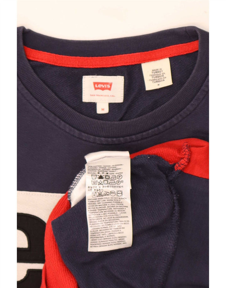 Męska bluza męska Levi's z grafiką, średnia, granatowa, bawełniana w bloki kolorów