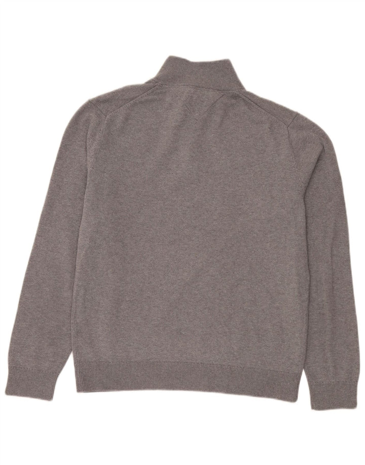 Męski sweter zapinany na zamek Tommy Hilfiger, duży, szary, bawełniany