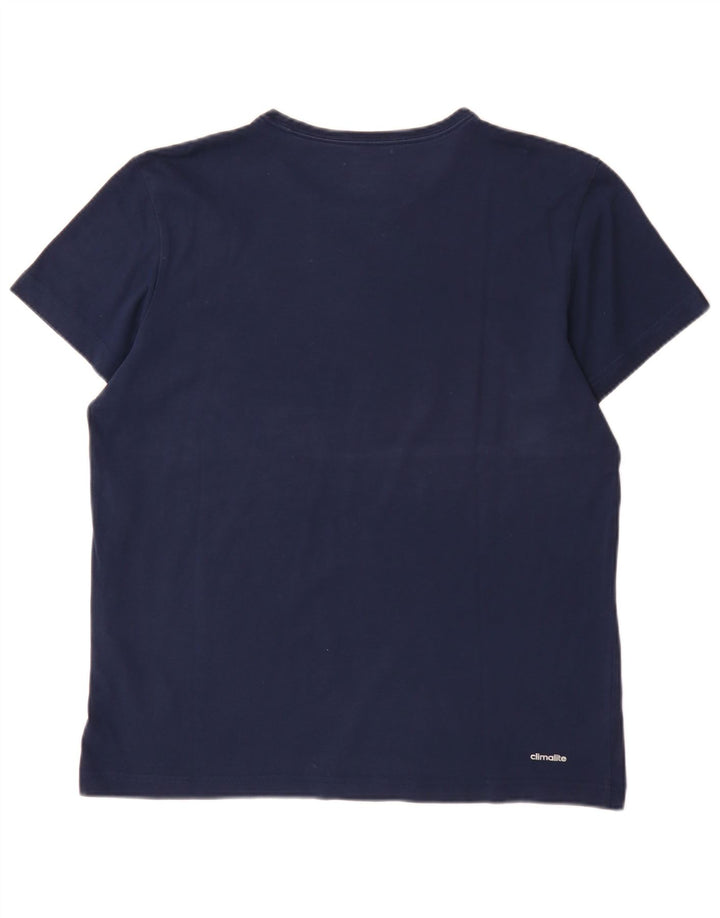 Adidas Męska koszulka Climalite Graphic Top, duża, granatowa