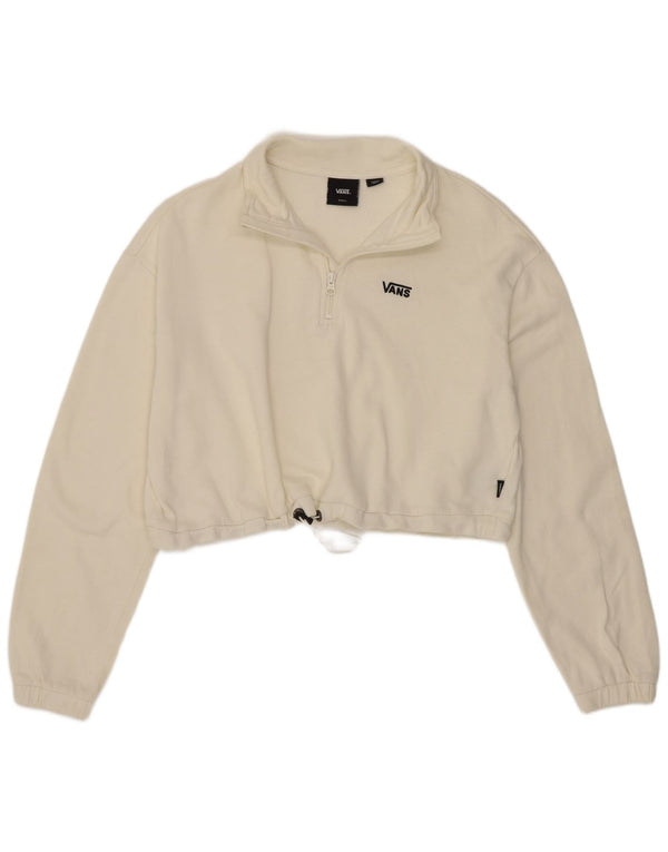 Damski sweter oversize Vans z zamkiem błyskawicznym na szyi, UK 10, mały w kolorze złamanej bieli