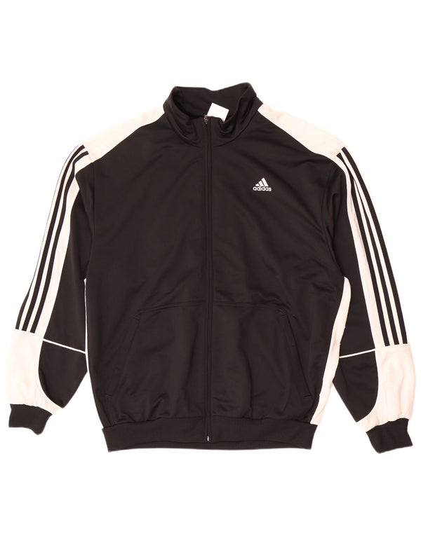 Męska kurtka dresowa Adidas UK 48/50 XL Czarny poliester z blokami kolorów