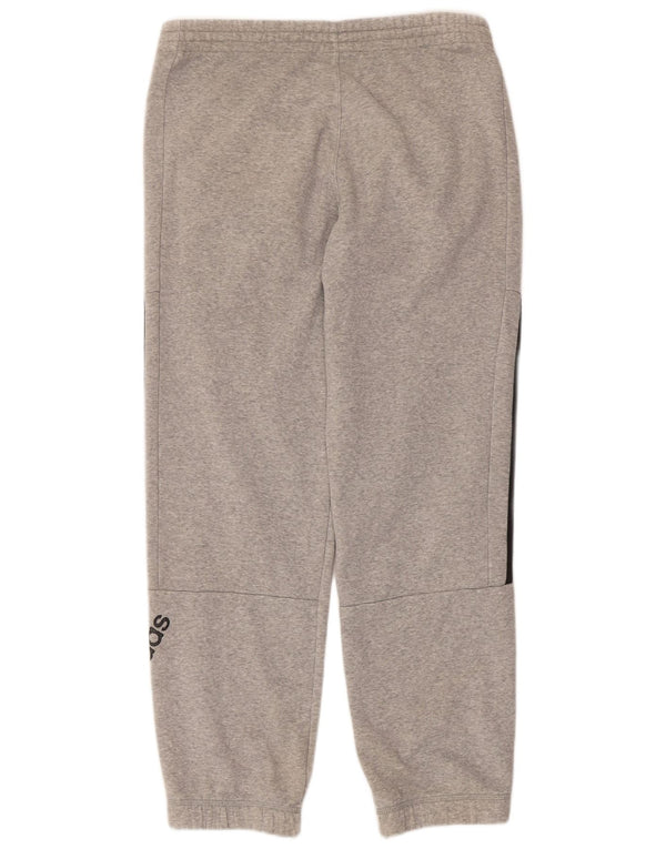 Męskie spodnie dresowe Adidas z grafiką, małe, szare, nakrapiane, bawełniane
