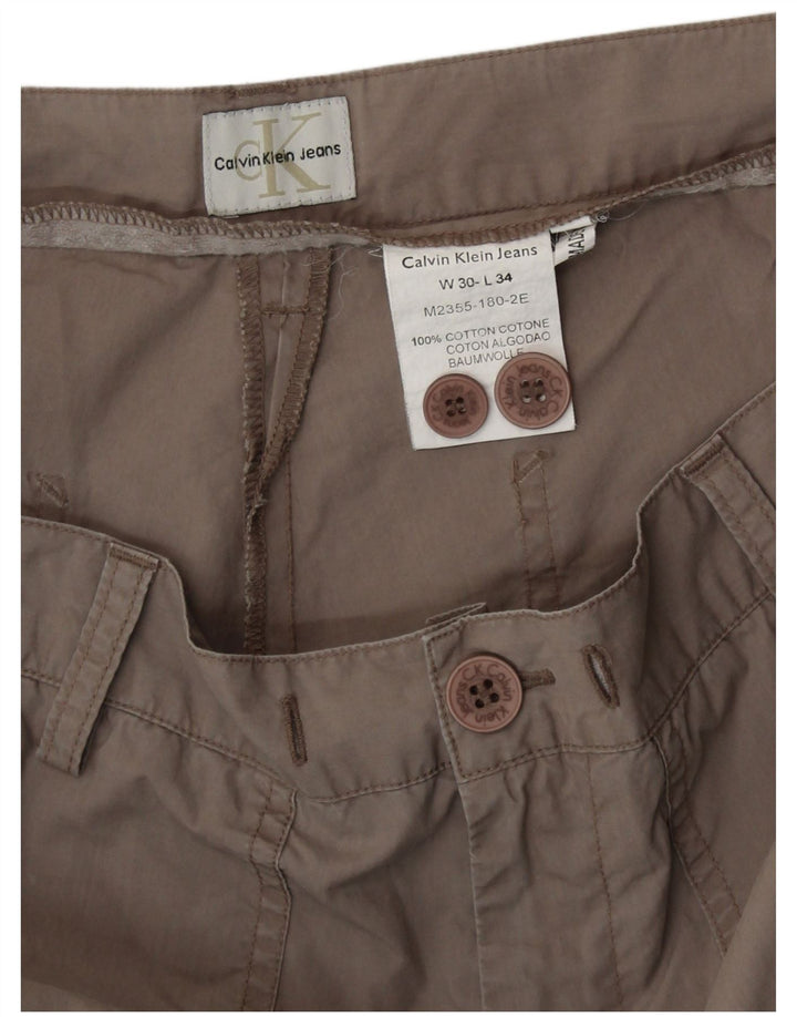 Damskie proste spodnie chino CALVIN KLEIN W30 L31 Szara bawełna