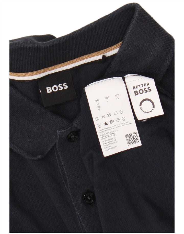 Męska koszulka polo Hugo Boss, średnia, granatowa, bawełniana