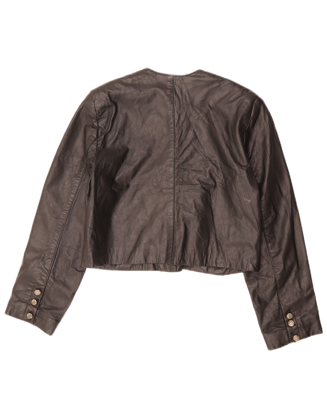 VINTAGE Damska skórzana kurtka oversize typu bolerko EU 36, mała czarna skóra