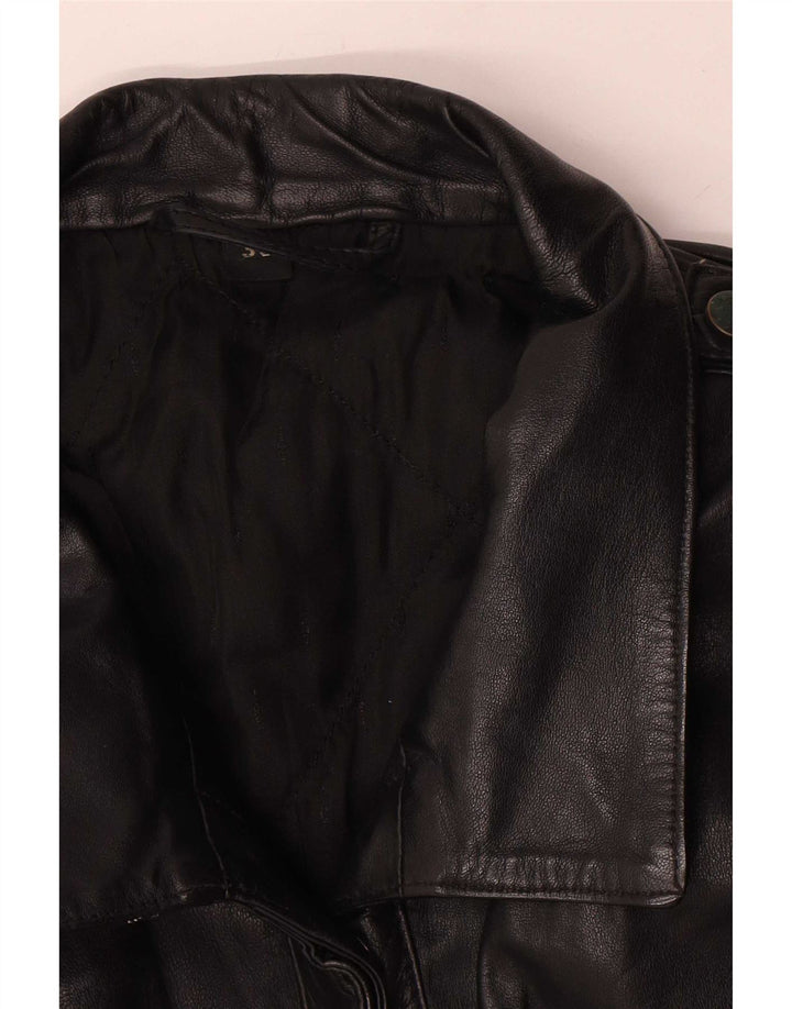 Vintage damska kurtka skórzana oversize EU 36, mała czarna skóra