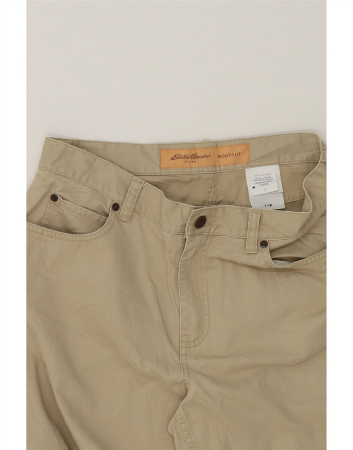 EDDIE BAUER Womens Bootcut Casual Trousers US 10 Large W32 L33 Beige Vintage Eddie Bauer and Second-Hand Eddie Bauer from Messina Hembry 