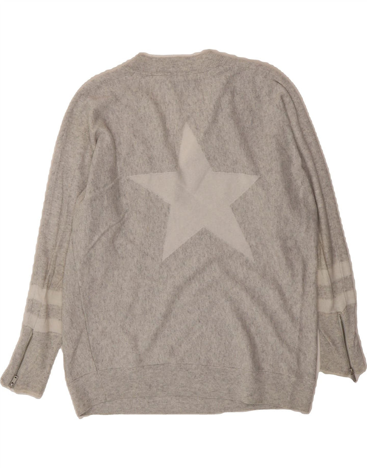 MINT VELVET Womens Oversized V-Neck Jumper Sweater UK 10 Small Grey Vintage MINT VELVET and Second-Hand MINT VELVET from Messina Hembry 