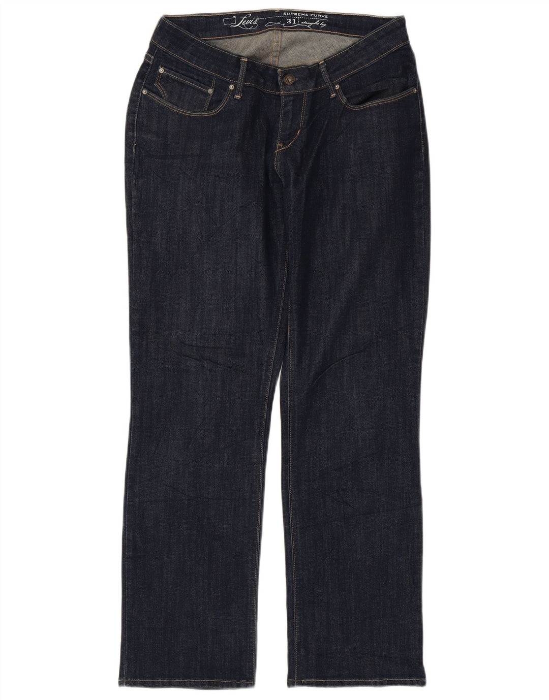 Damskie proste dżinsy LEVI'S W31 L30 Granatowa bawełna