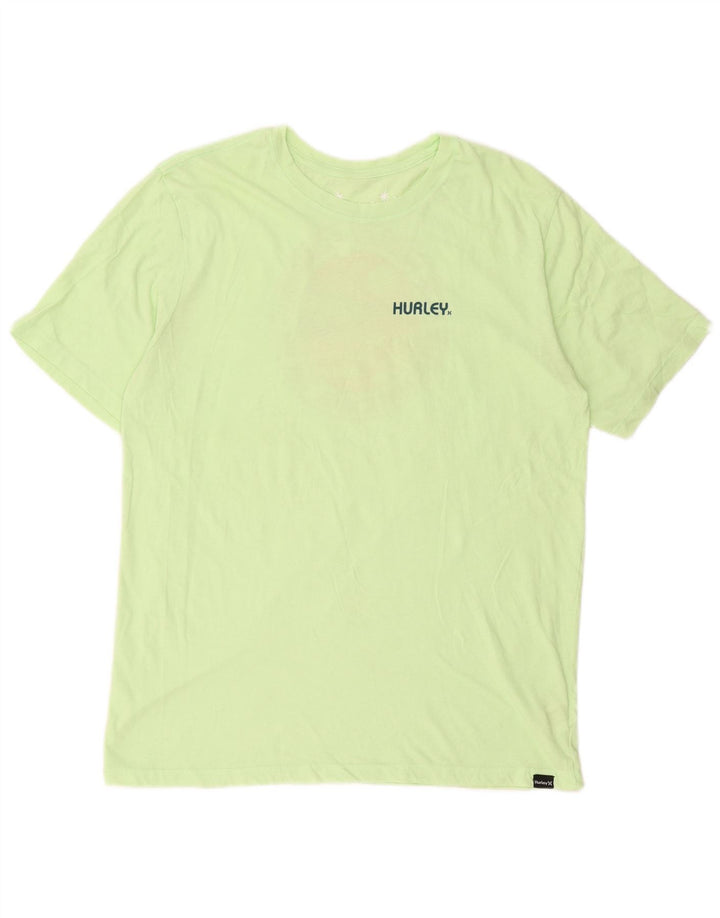 Męski T-shirt z grafiką Hurley, bawełniany, średni zielony