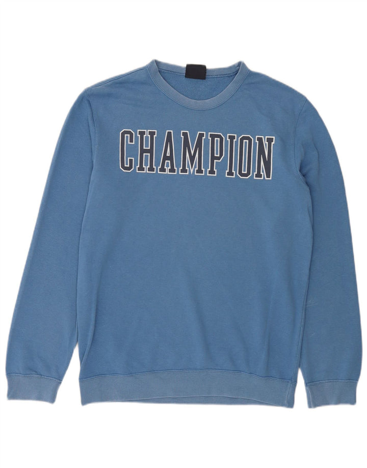 Męski sweter z grafiką Champion, średni niebieski