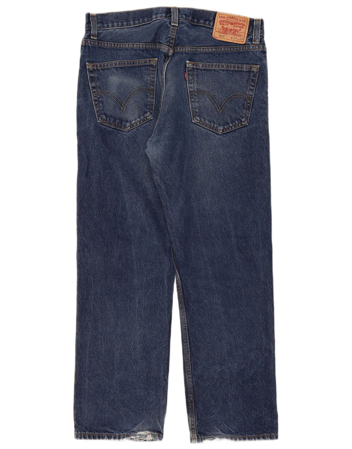 Męskie jeansy Levi's 505 o regularnym kroju W34 L29 Niebieska bawełna