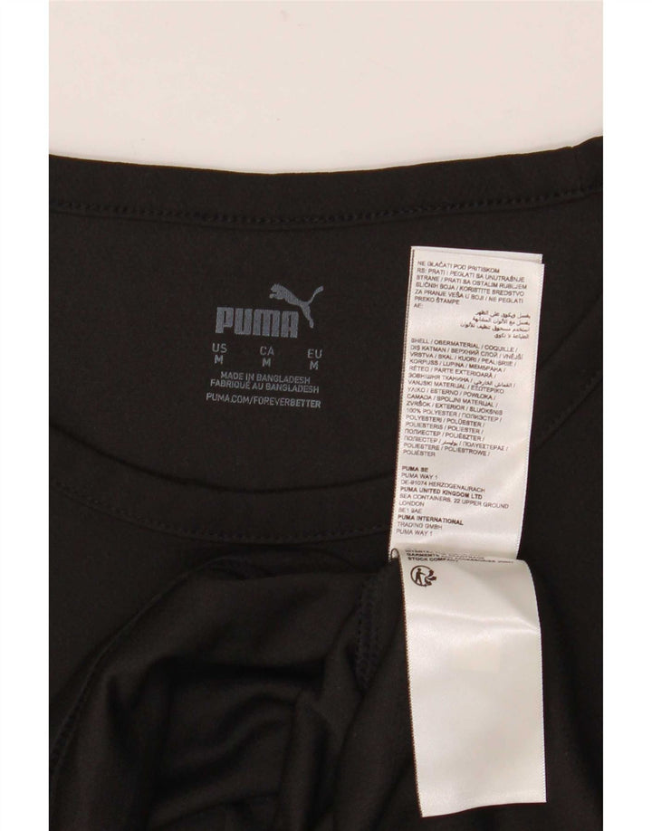 T-shirt męski Puma Top, średni czarny poliester z blokami kolorów