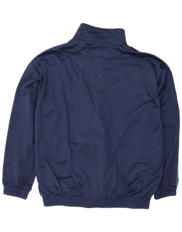 Kurtka męska dresowa w stylu vintage 2XL Granatowy poliester z blokami kolorów