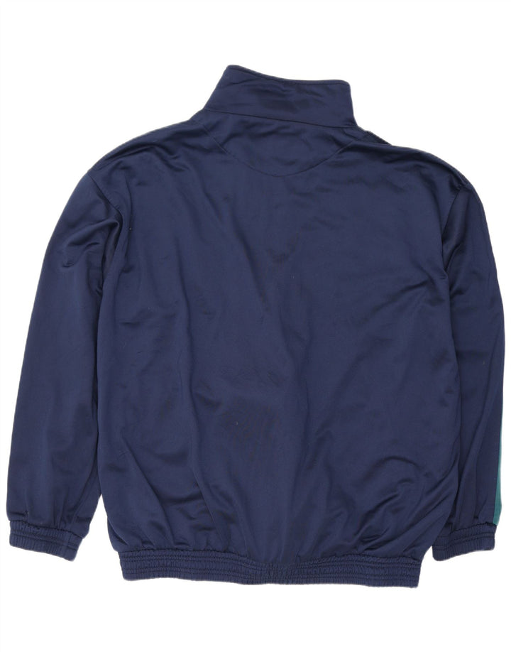 Kurtka męska dresowa w stylu vintage 2XL Granatowy poliester z blokami kolorów