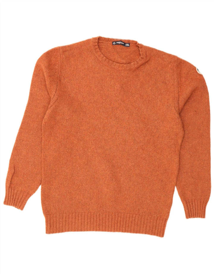 Męski sweter z okrągłym dekoltem North Sails XL, pomarańczowy, wełniany