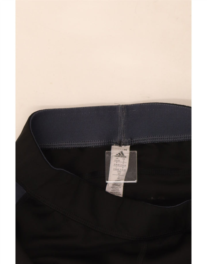 Damskie legginsy Adidas Capri UK 8/10 Mały czarny poliester z blokami kolorów