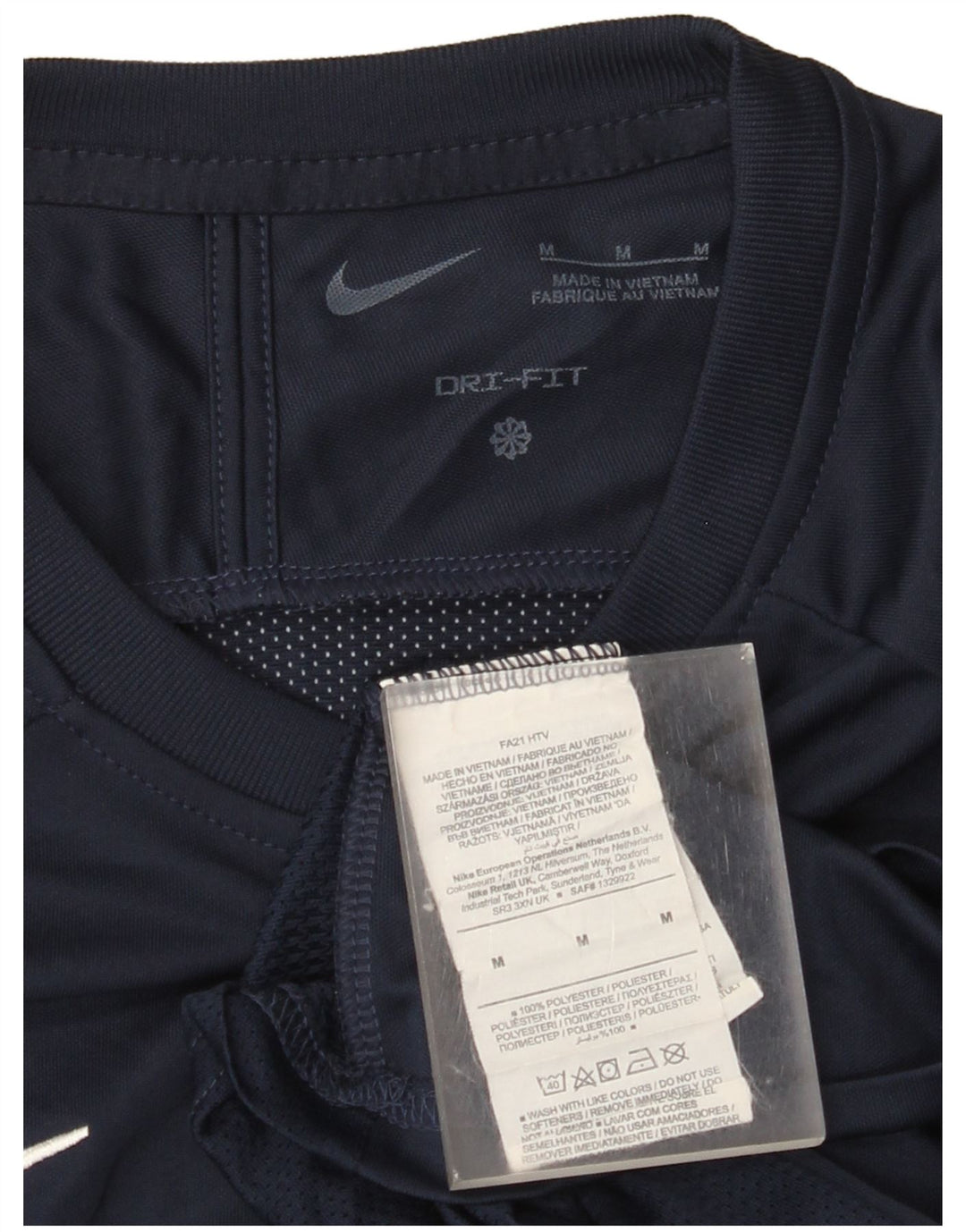 Męska koszulka Nike Dri Fit Top, średni granatowy poliester z blokami kolorów