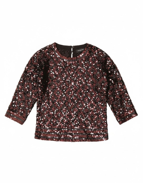 Szara damska bluzka z rękawem 3/4 Lawrence Top UK 10, mała, czarna, akrylowa