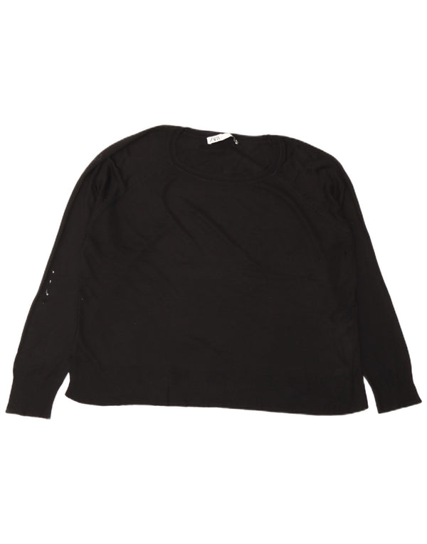 Damski sweter Zara Crop Oversize z dekoltem w łódkę UK 10 Small Black
