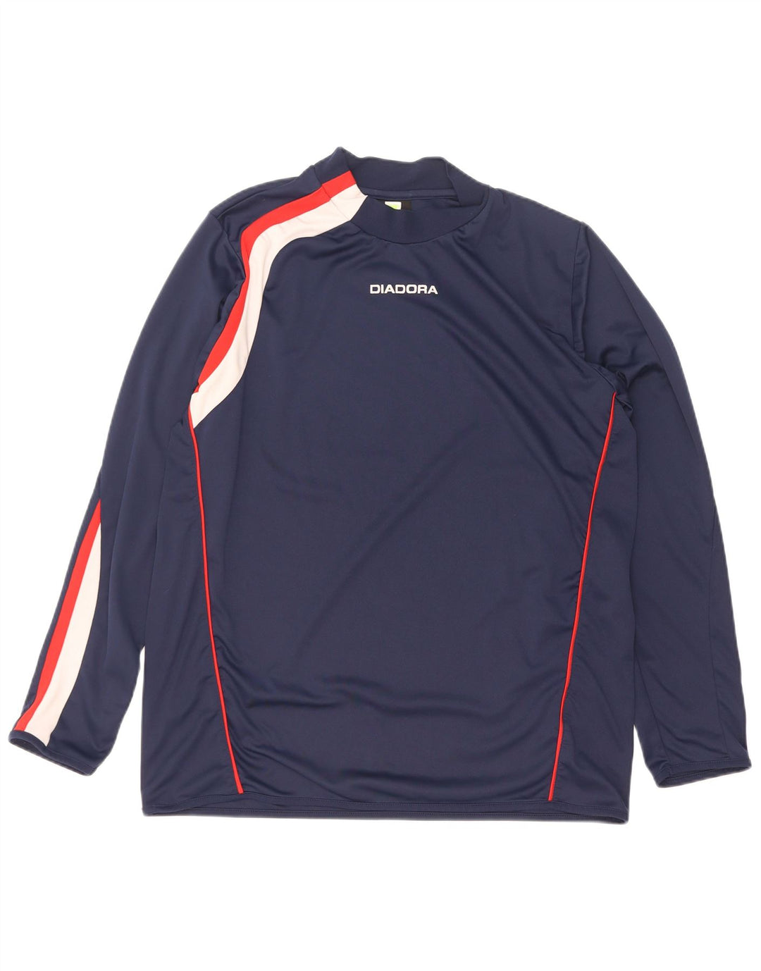 Męski top Diadora z długim rękawem XL, granatowy, poliester w blokach kolorów