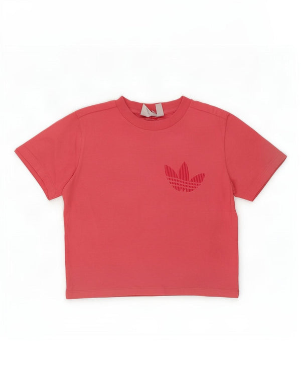 Damska koszulka Adidas Crop Graphic Top UK 10 Small Pink Cotton