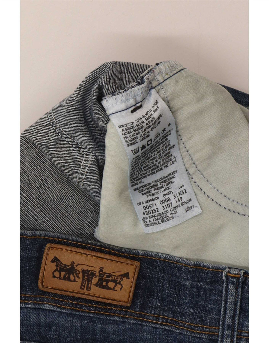 Damskie jeansy Levi's 571 Slim W31 L32 Niebieskie bawełniane
