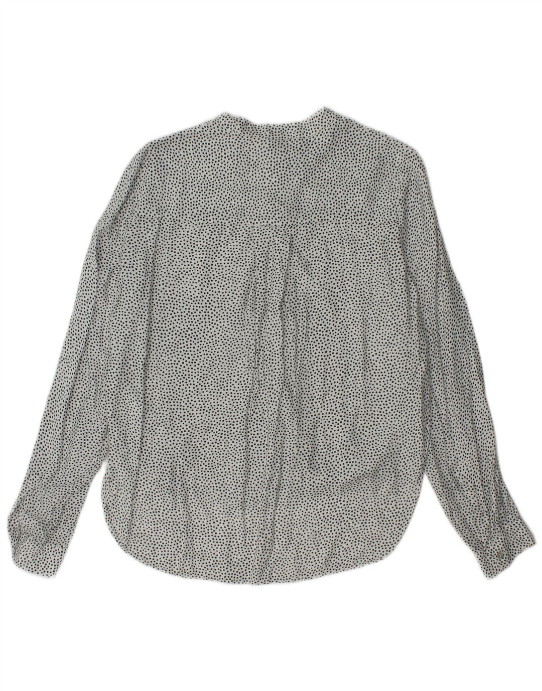 ZARA Womens Shirt Blouse UK 10 Small White Polka Dot Viscose