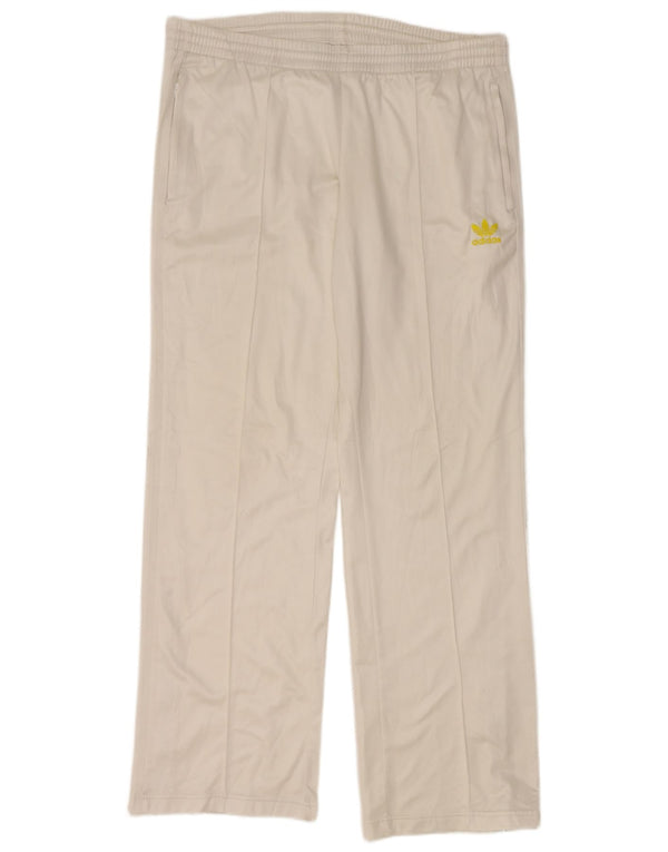 ADIDAS Mens Tracksuit Trousers Medium  White Polyester