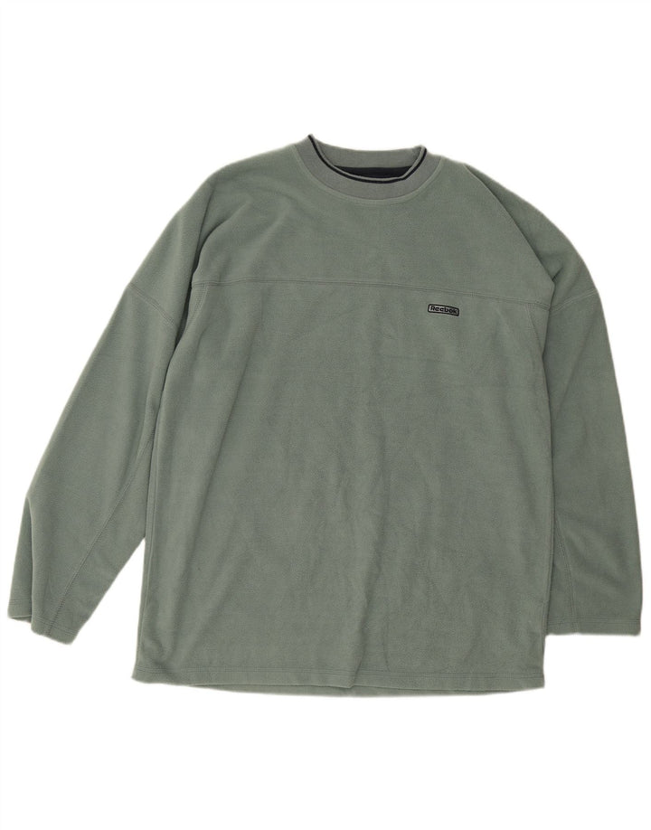 Męski sweter polarowy Reebok UK 40, średni zielony poliester