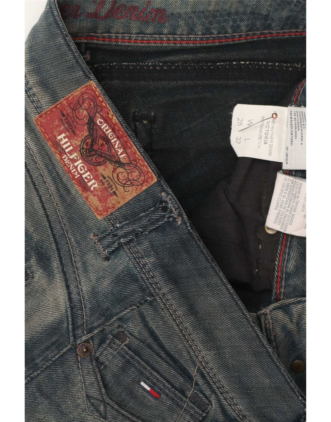 Damskie jeansy slim Tommy Hilfiger W28 L32 Niebieskie bawełniane