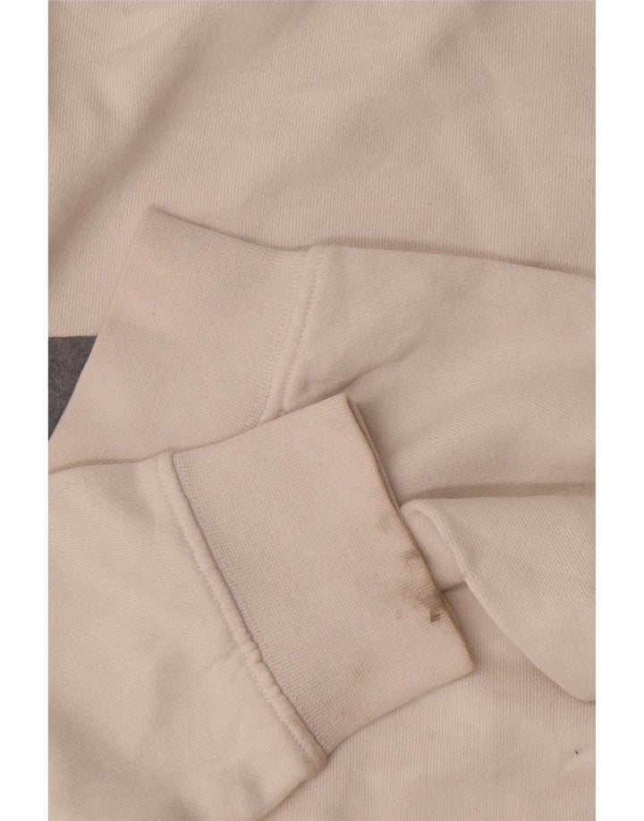 Męski sweter Zara, duży, biały, z blokami kolorów, bawełniany