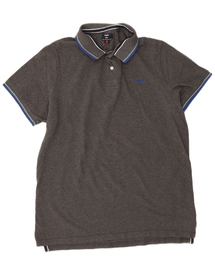 Męska koszulka polo Superdry 2XL, szara, bawełniana