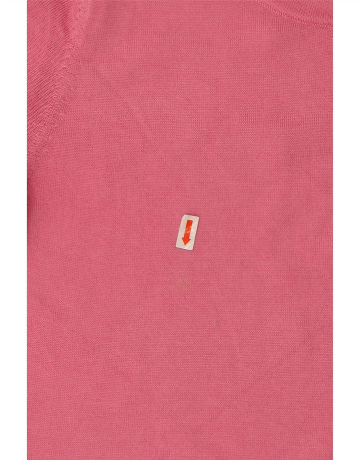 Damski sweter z okrągłym dekoltem HOBBS UK 12 Średni różowy wełniany