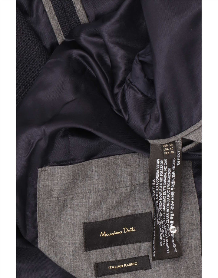 Męska marynarka zapinana na 2 guziki Massimo Dutti EU 50 Średni granatowy wełniany
