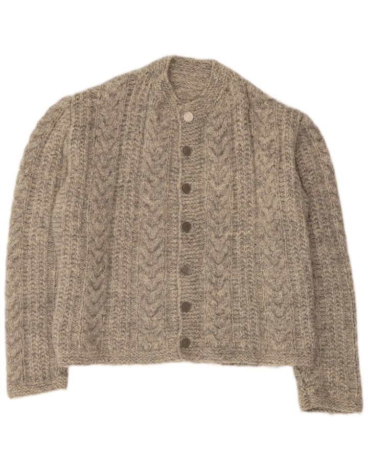 Vintage męski sweter rozpinany, duży, szary