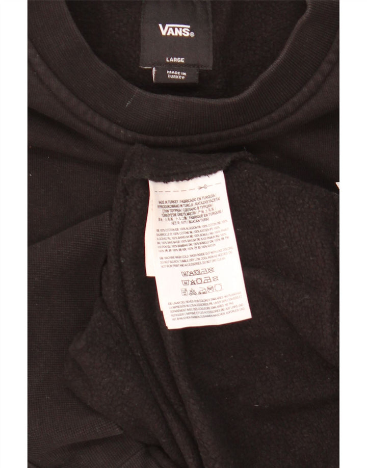 Damska bluza z grafiką Vans, UK 16, duża, czarna, bawełniana