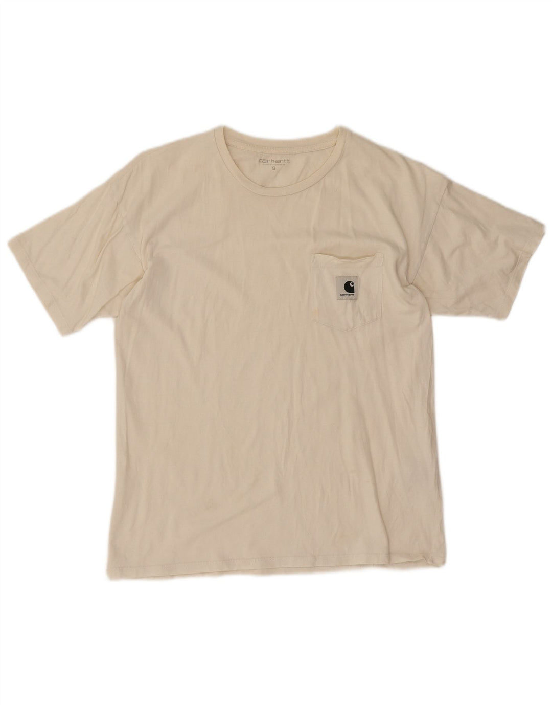 T-shirt męski Carhartt, mały, biały, bawełniany