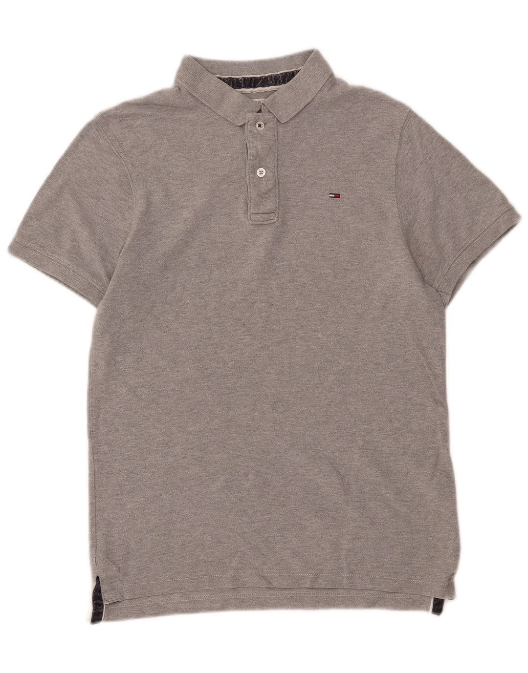 TOMMY HILFIGER Mens Polo Shirt Medium Grey Cotton