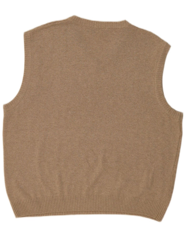 PATRICK BERNARD Męski podkoszulek bez rękawów XL w kolorze beżowym Argyle/diamentowa bawełna