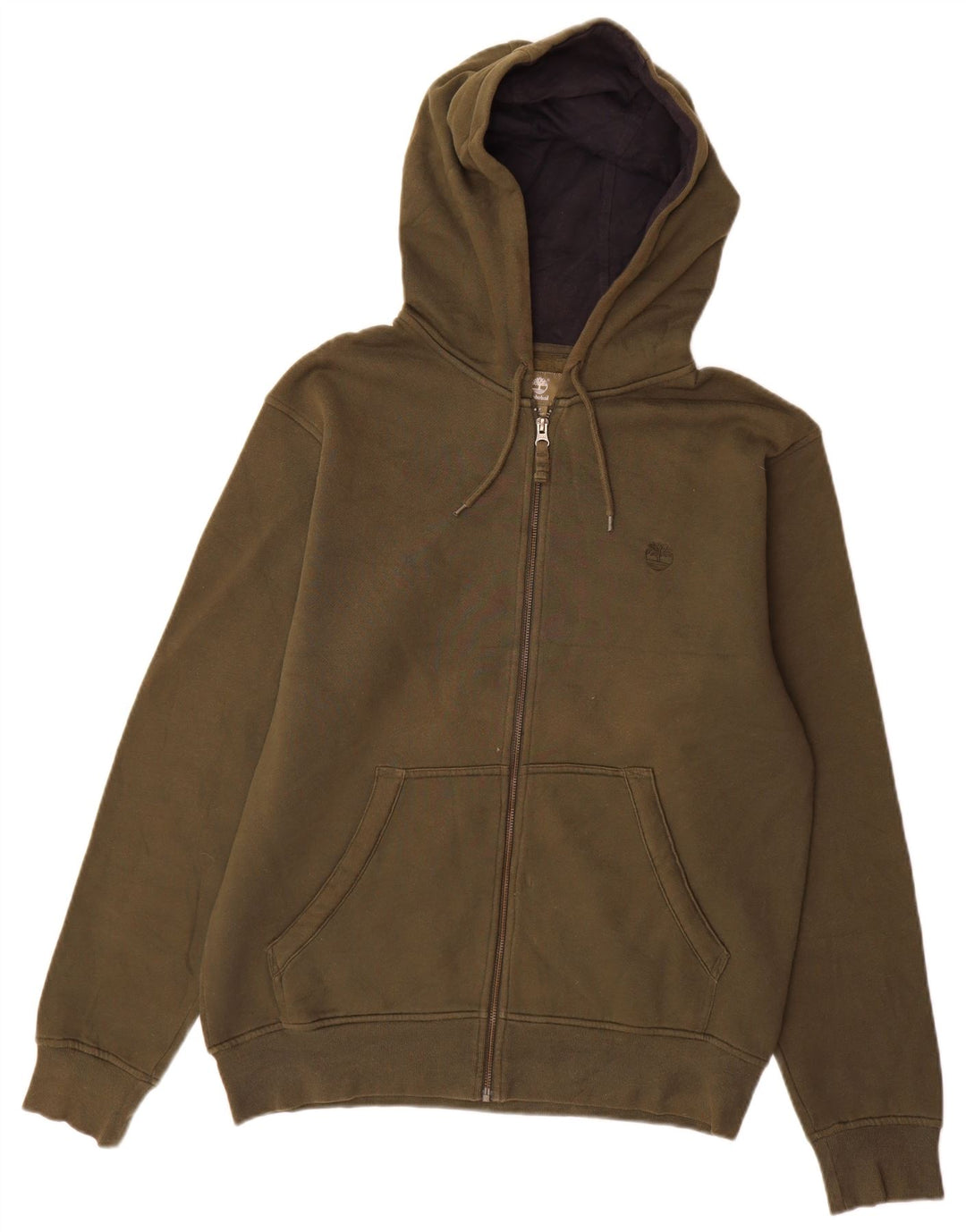 Męski sweter z kapturem i zamkiem błyskawicznym Timberland, średnia bawełna khaki