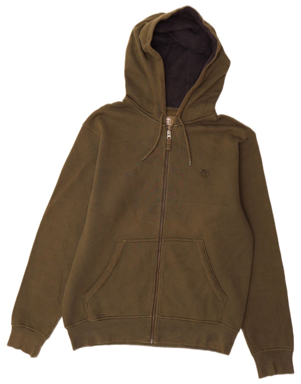 Męski sweter z kapturem i zamkiem błyskawicznym Timberland, średnia bawełna khaki