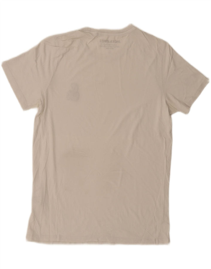 Męski T-shirt z grafiką Jack & Jones, duży, biały, bawełniany
