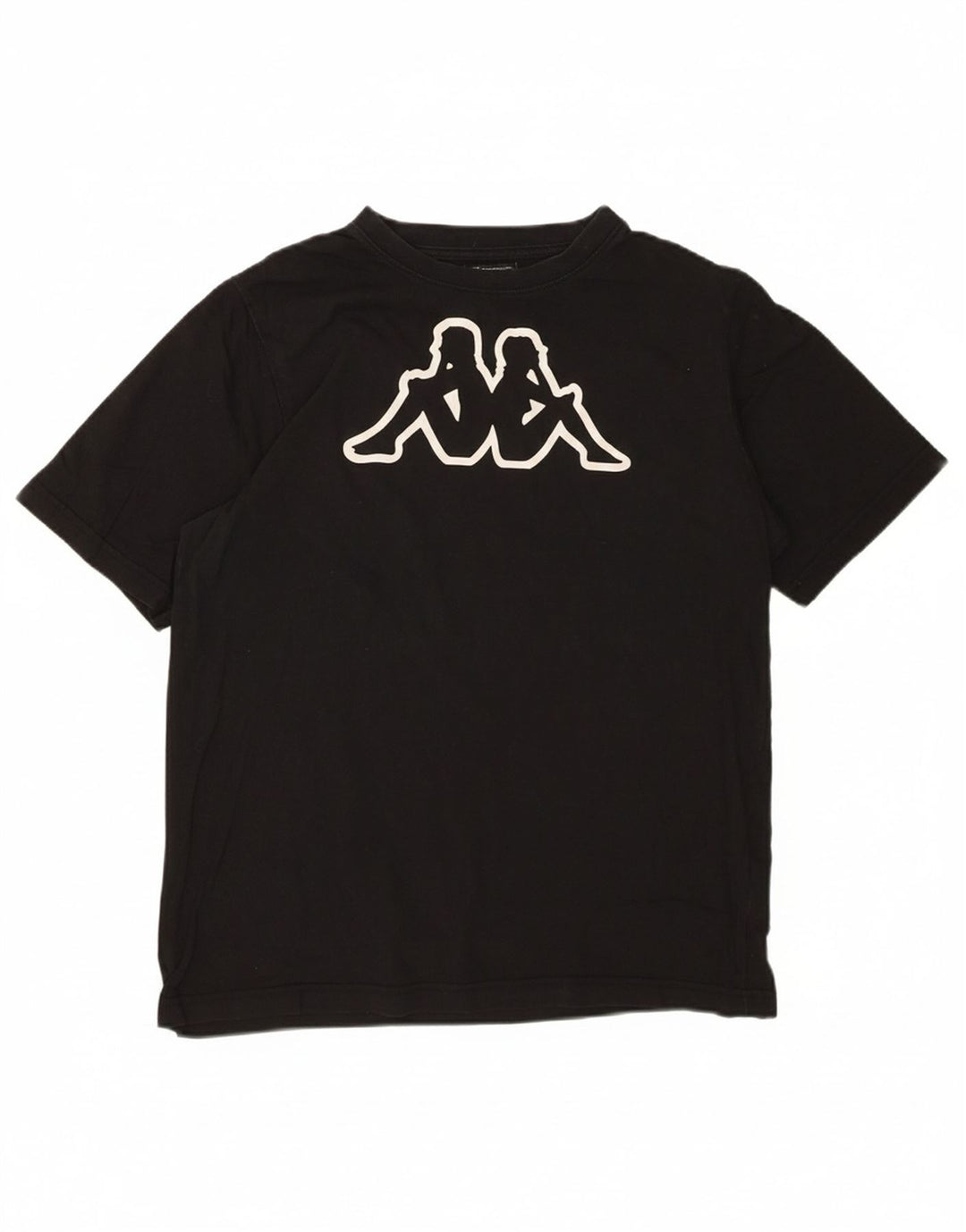 KAPPA Mens Graphic T-Shirt Top Small Black Cotton