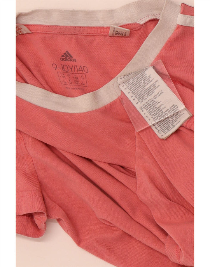 T-shirt dziewczęcy ADIDAS 9-10 lat, różowy, bawełniany
