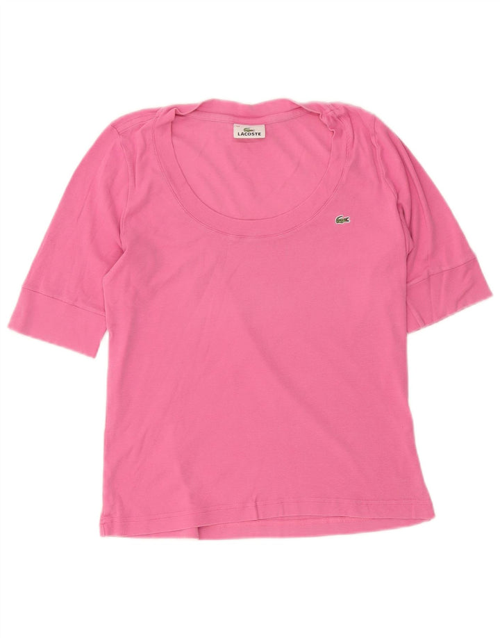 T-shirt damski Lacoste, rozmiar 44, duży, różowy, bawełniany