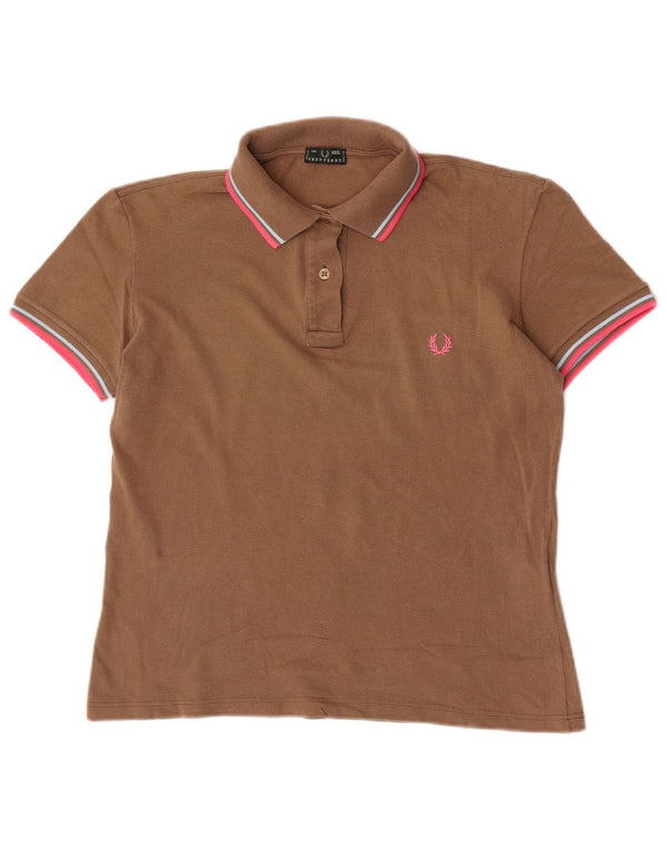 Damska koszulka polo Fred Perry UK 20 2XL brązowa bawełna