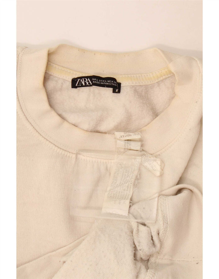 Damski sweter Zara UK 16, duży, złamany biały poliester