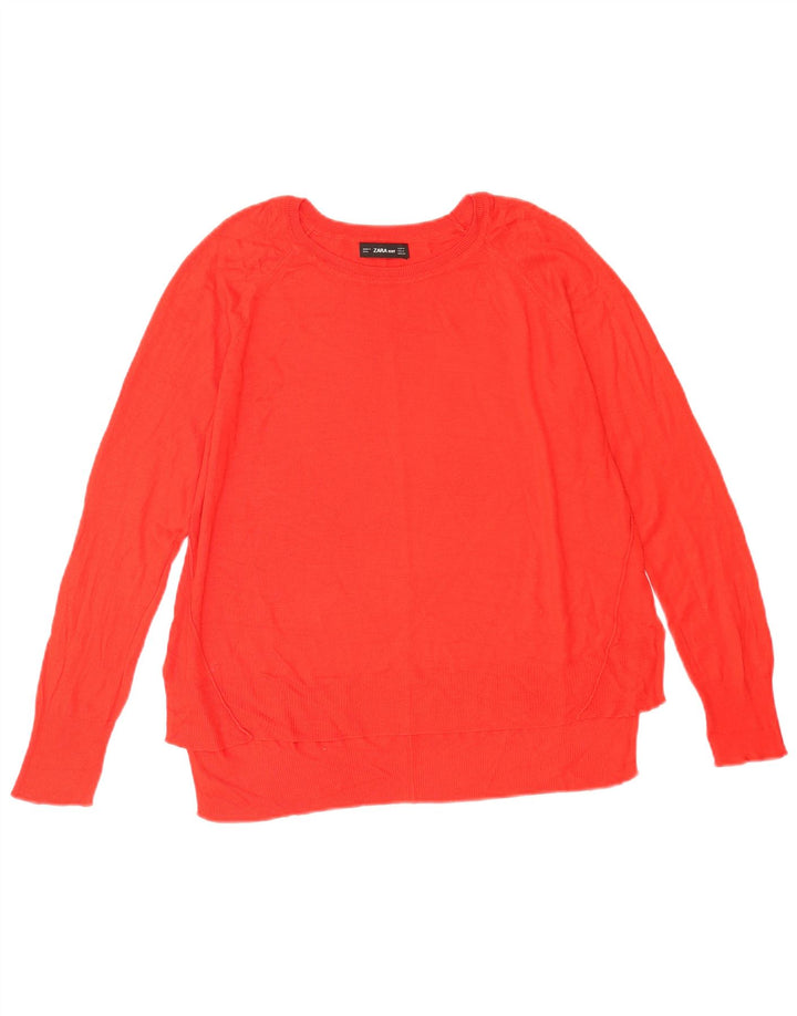 Sweter damski Zara z dekoltem w łódkę UK 14, średni czerwony