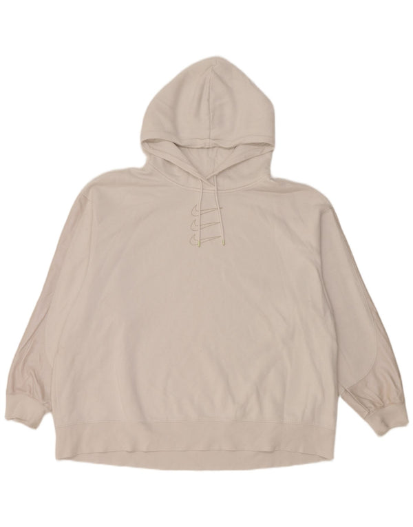 Damska bluza z kapturem Nike Graphic Oversized UK 20 2XL Biała bawełna